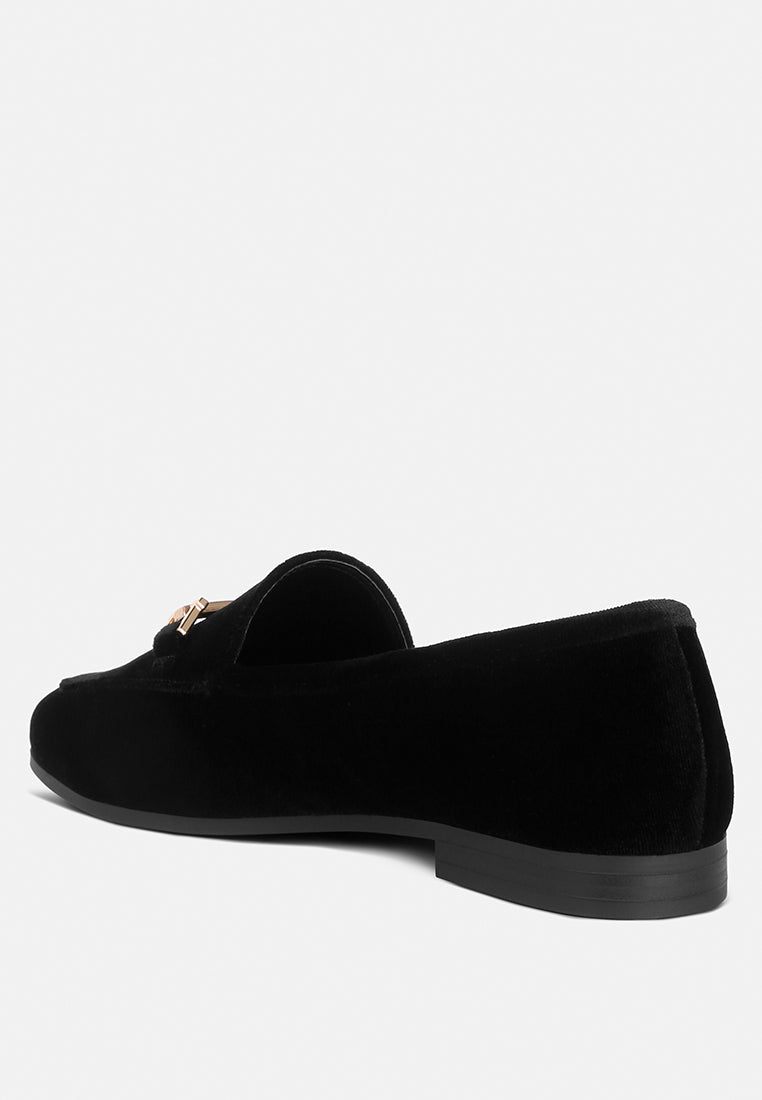 evelio horsebit embellished velvet loafers by London Rag