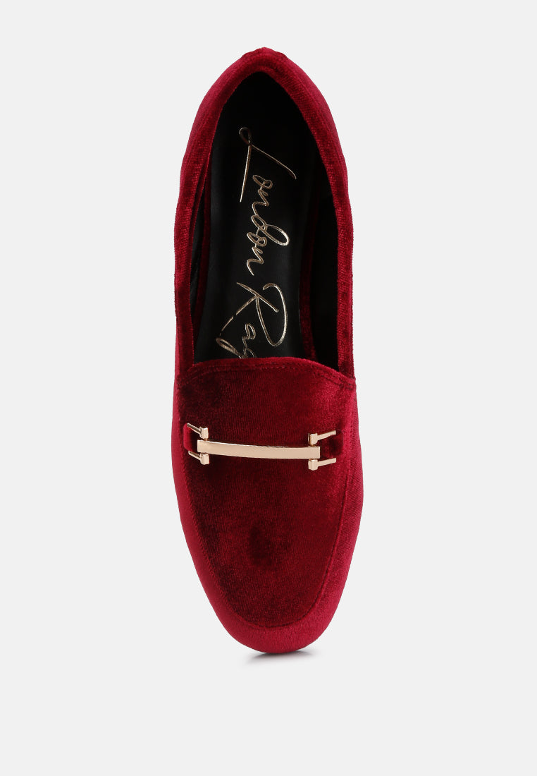 evelio horsebit embellished velvet loafers by London Rag