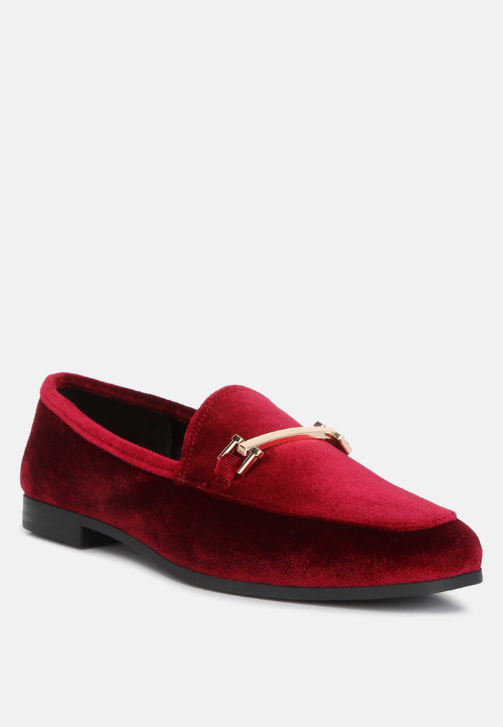 evelio horsebit embellished velvet loafers by London Rag