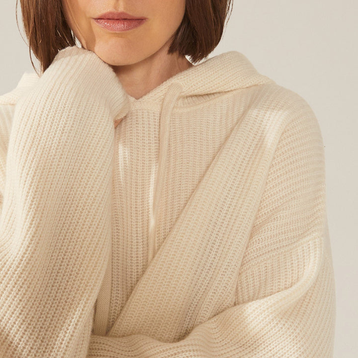 Josie Ribbed Cashmere Hoodie by Italic