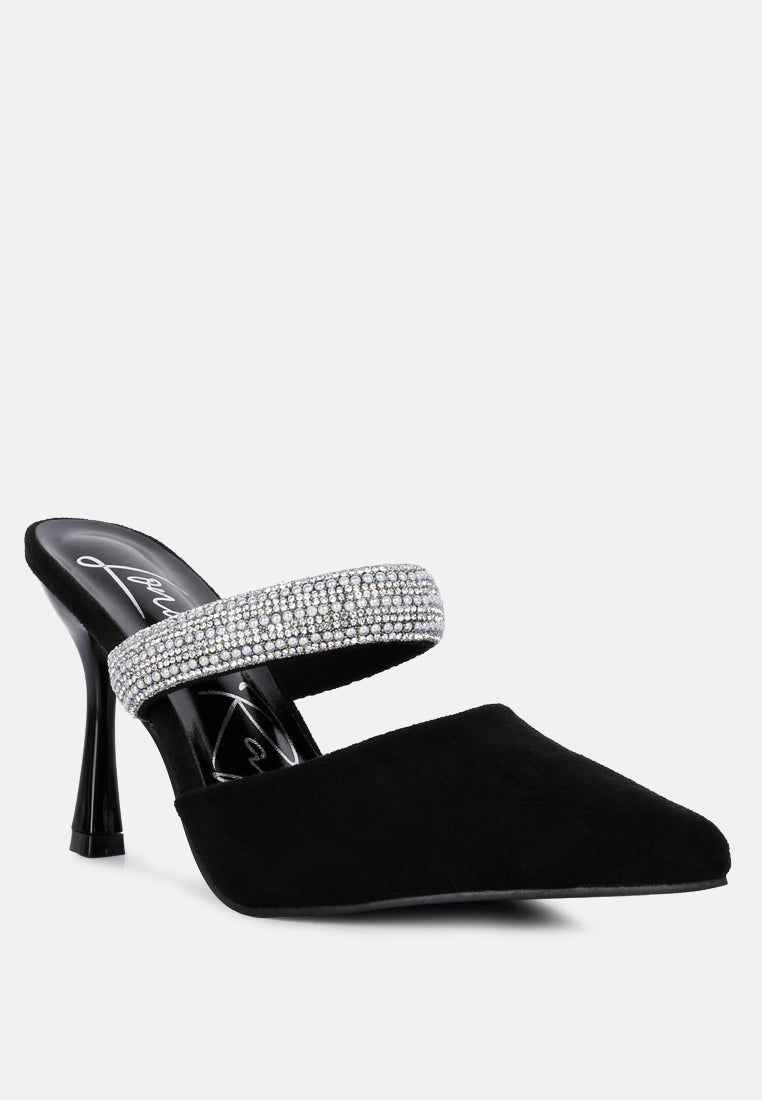 fauci diamante strap heeled mules by London Rag