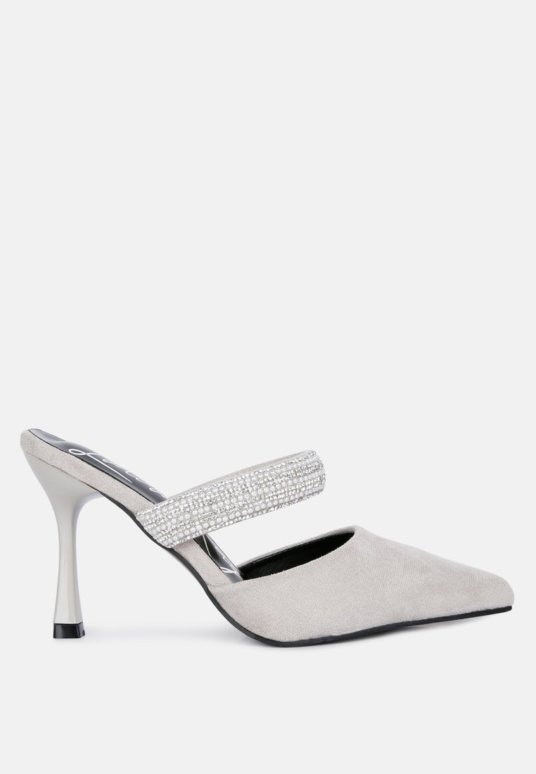 fauci diamante strap heeled mules by London Rag