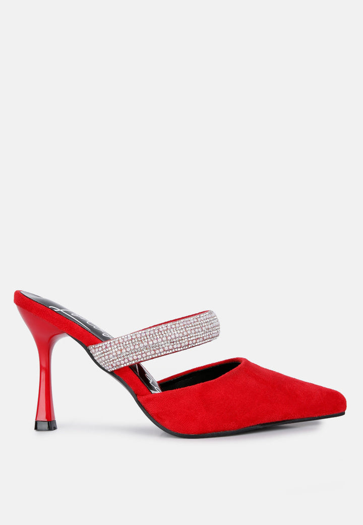 fauci diamante strap heeled mules by London Rag