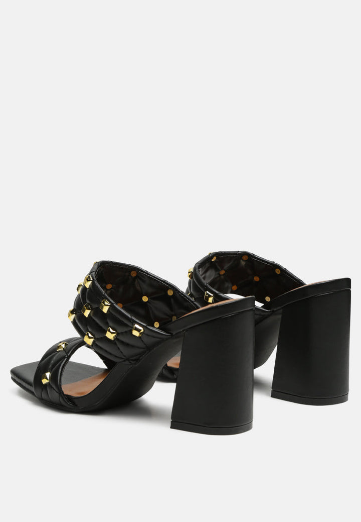 fischer stud embellished block heel sandals by London Rag