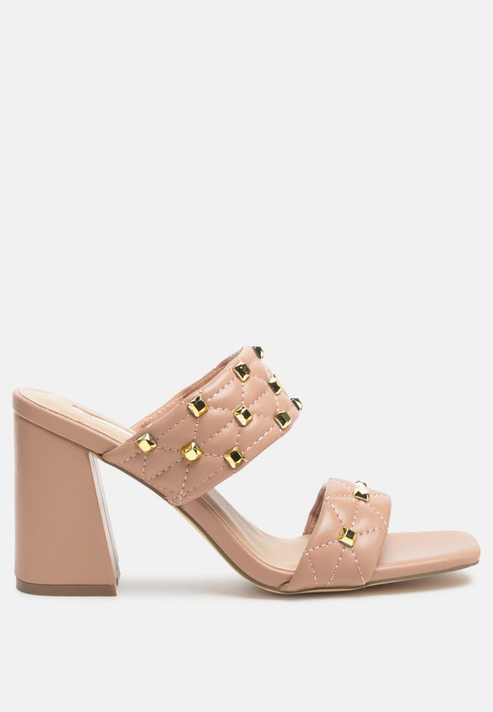 fischer stud embellished block heel sandals by London Rag