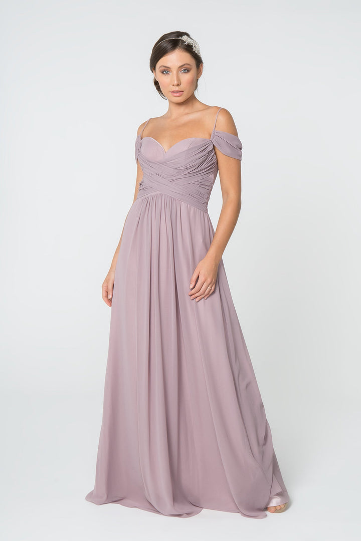 Chiffon Ruched Sweetheart Long Bridesmaid Dress GLGL2824