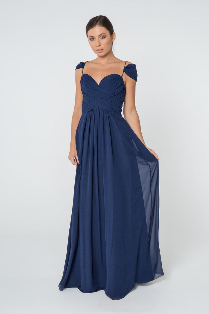 Chiffon Ruched Sweetheart Long Bridesmaid Dress GLGL2824