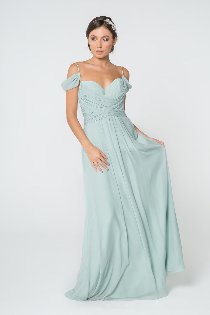 Chiffon Ruched Sweetheart Long Bridesmaid Dress GLGL2824