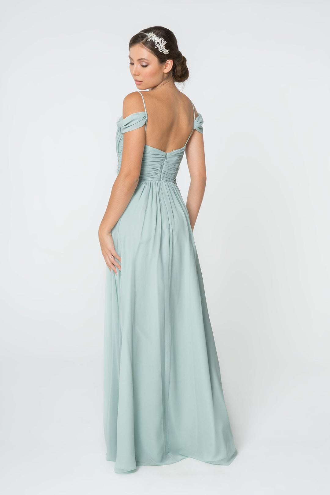 Chiffon Ruched Sweetheart Long Bridesmaid Dress GLGL2824