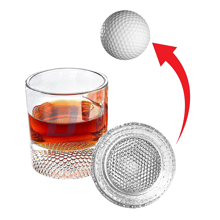 The Wine Savant Golf Ball Whiskey Glasses Set of 2-8oz Golf Gifts - Unique Whiskey Golf Glasses Set - Golf Gifts For Men & Women - Gifts for Golfers Golf Accessories Golf Ball Glasses (2 pack) by The Wine Savant