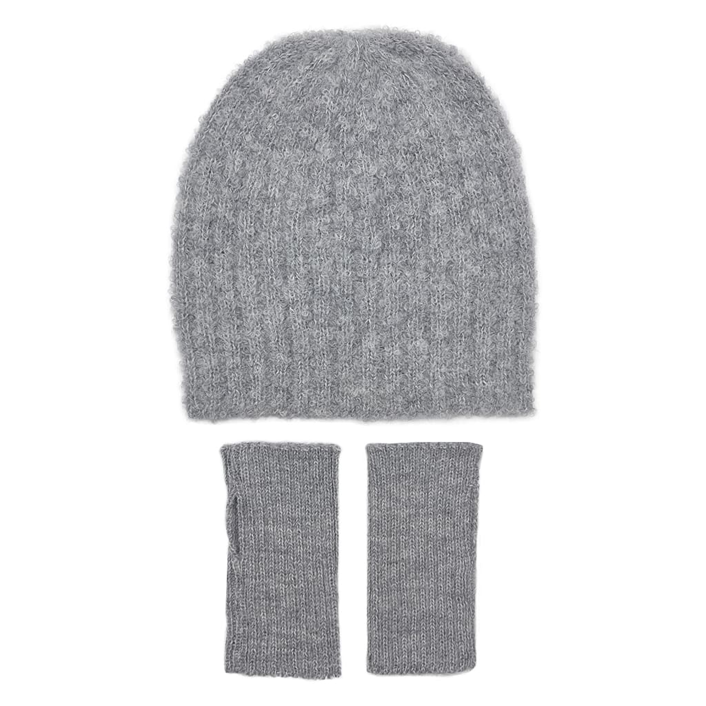 Gray Loop Knit Alpaca Beanie by SLATE + SALT