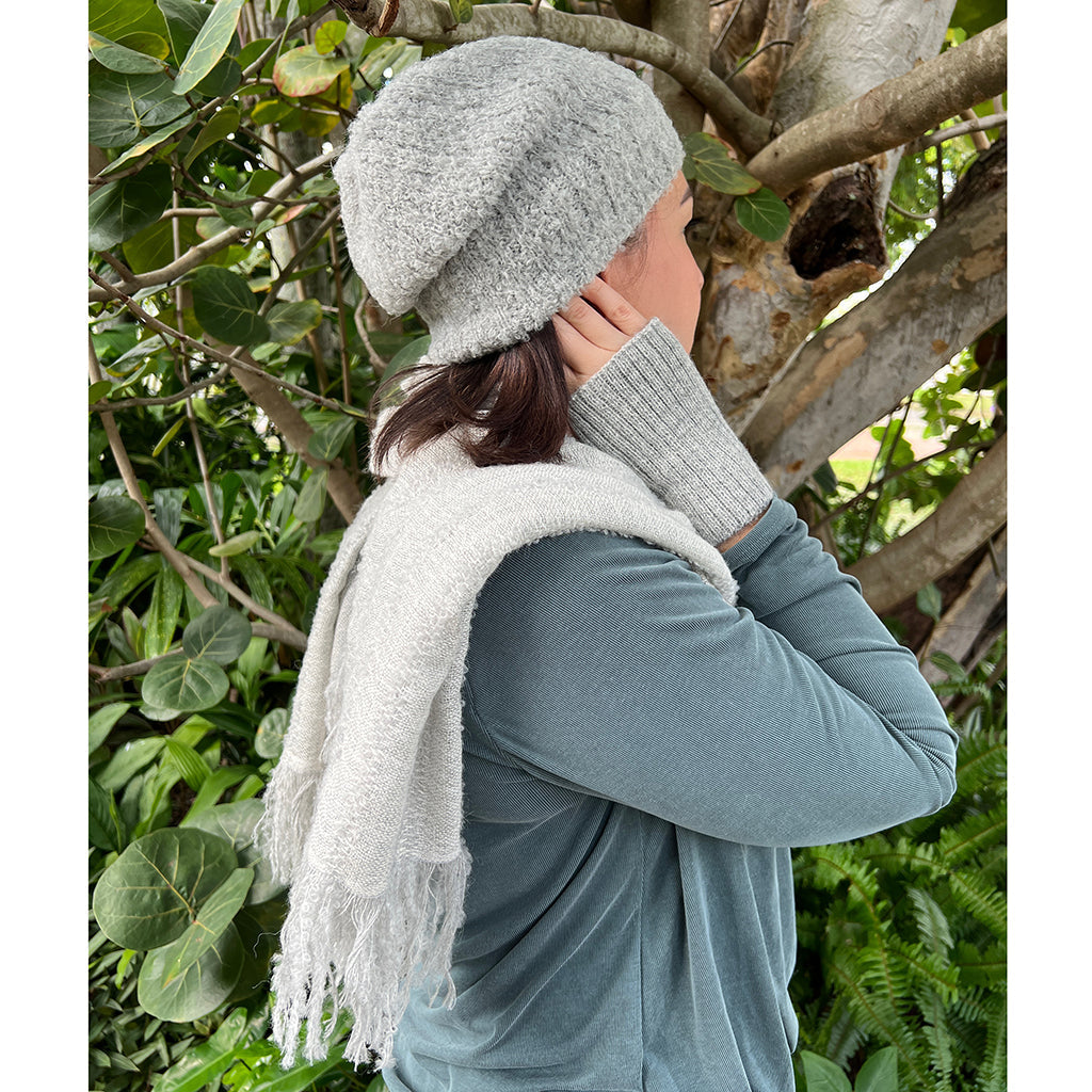 Gray Loop Knit Alpaca Scarf by SLATE + SALT