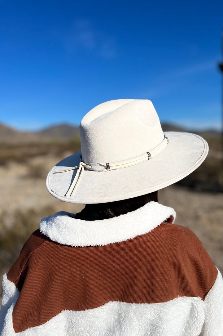 Wide Brim Ivory Fedora Fashion Hat