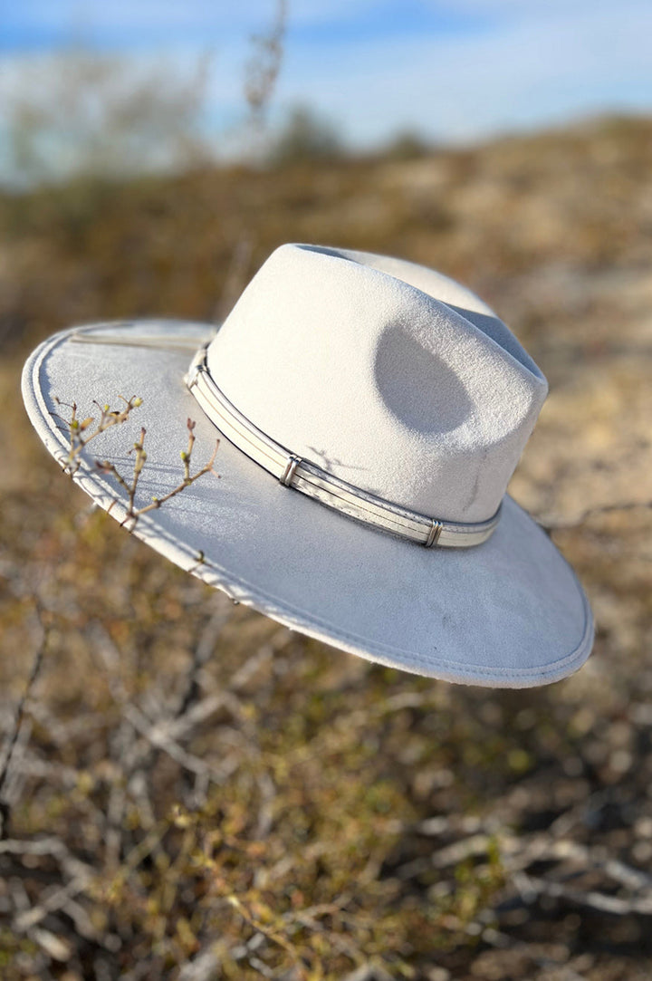 Wide Brim Ivory Fedora Fashion Hat