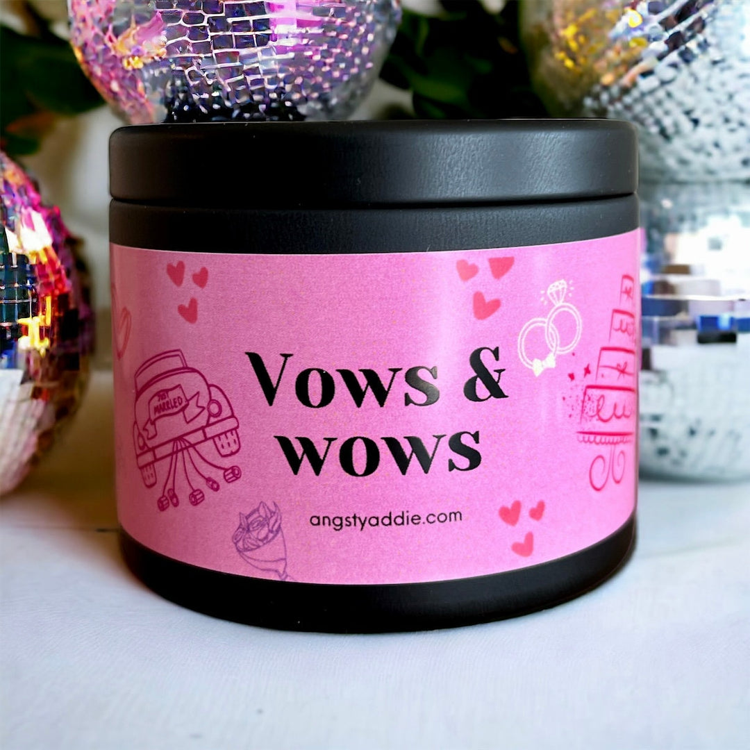 Vows + Wows bridal shower favors by Angsty Addie