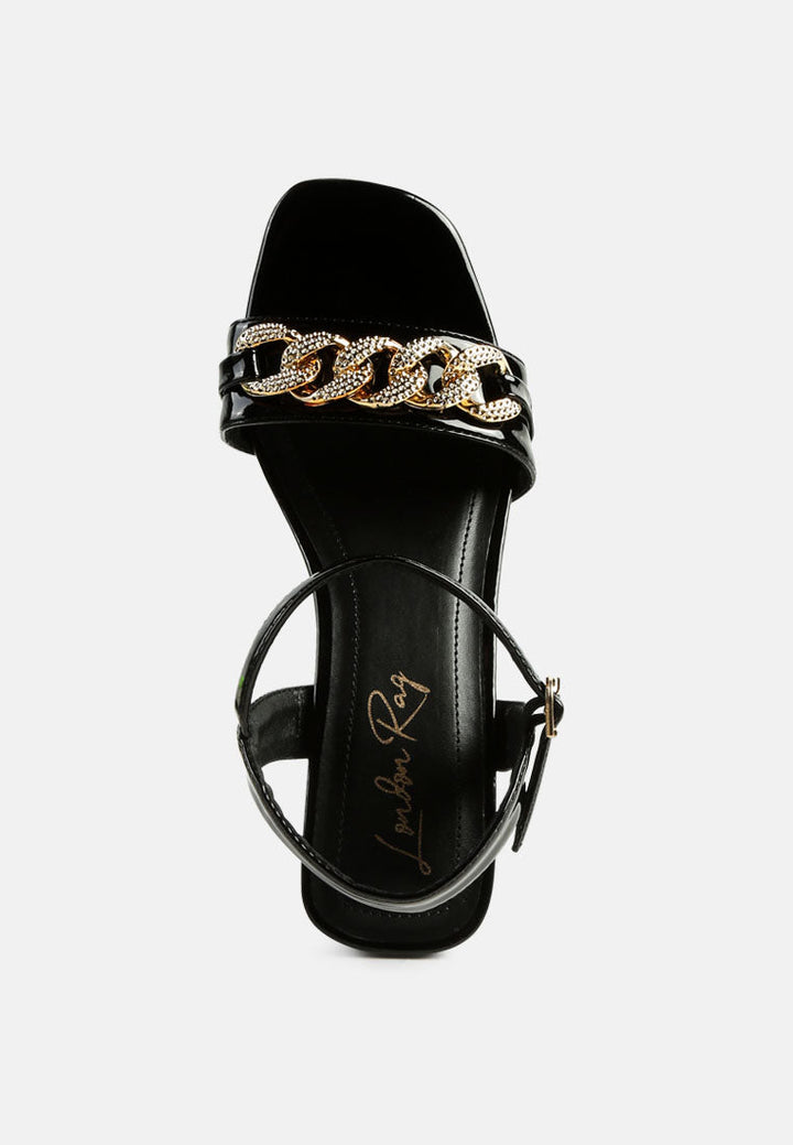 illusion metal chain link fantasy heel sandals by London Rag