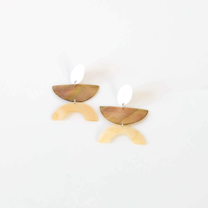 Light Tricolor Long Geometric Earrings - Dangle Earrings | LIKHÂ by LIKHÂ