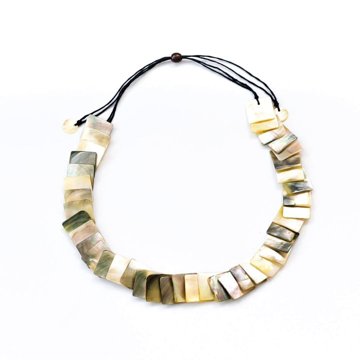 Mother of Pearl Shell Necklace - Playa Iridescent Grey | LIKHÂ by LIKHÂ