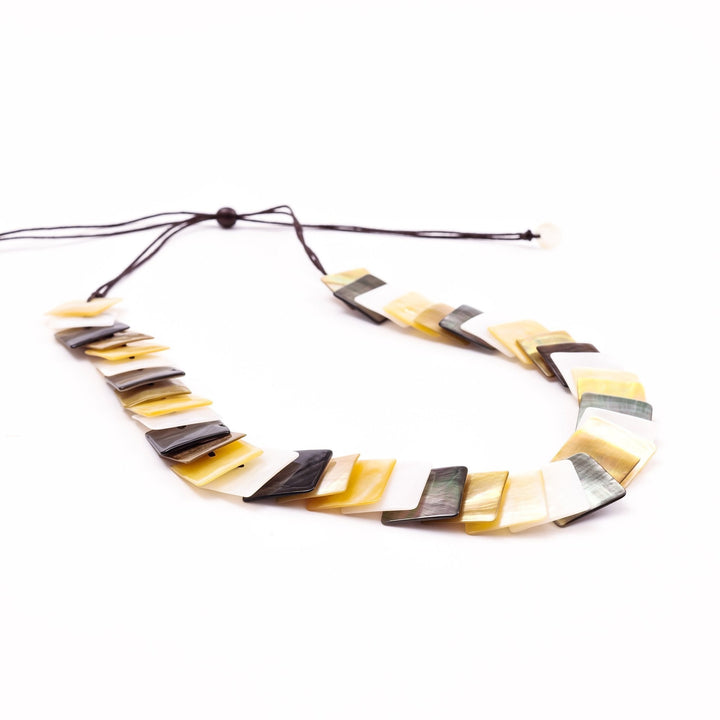 Mother of Pearl Squares Necklace - Playa Multicolor | LIKHÂ by LIKHÂ