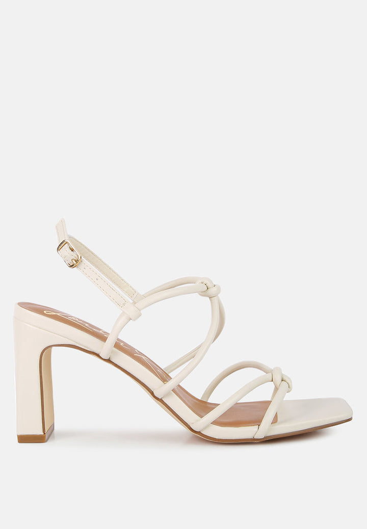 knotted strap italian block heel sandals by London Rag