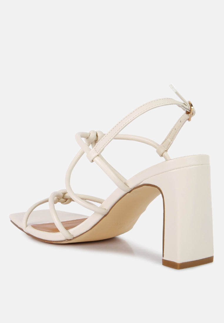 knotted strap italian block heel sandals by London Rag