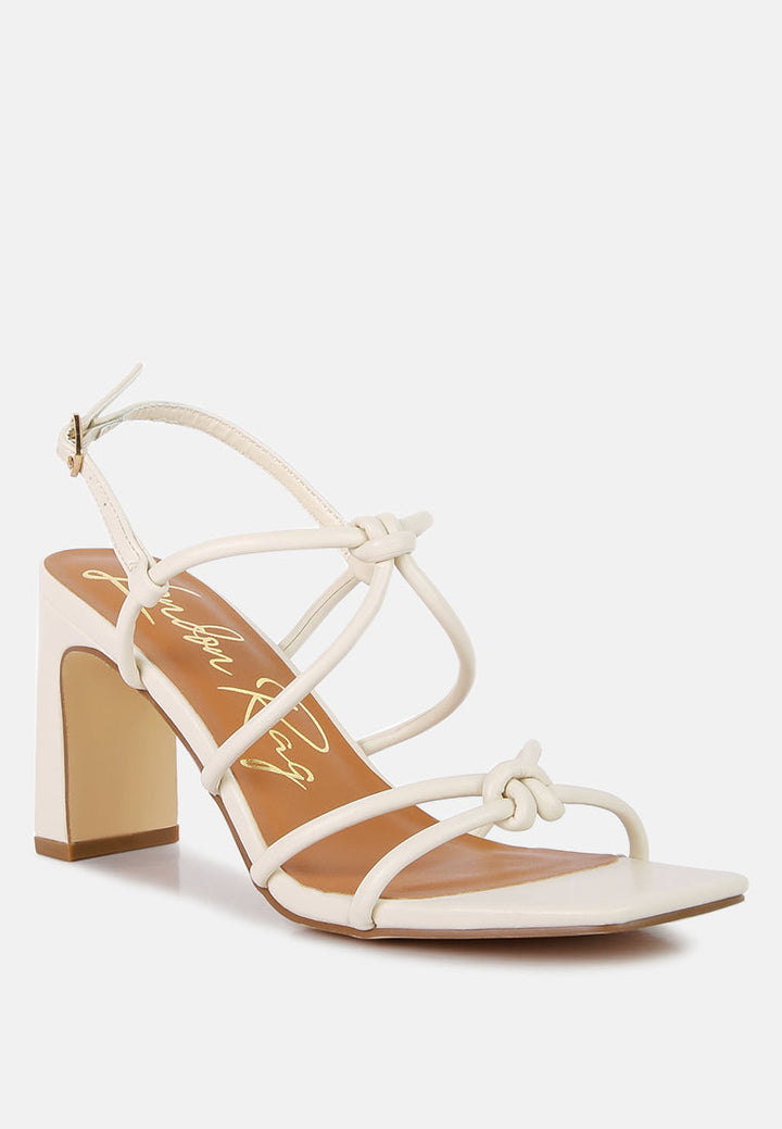 knotted strap italian block heel sandals by London Rag