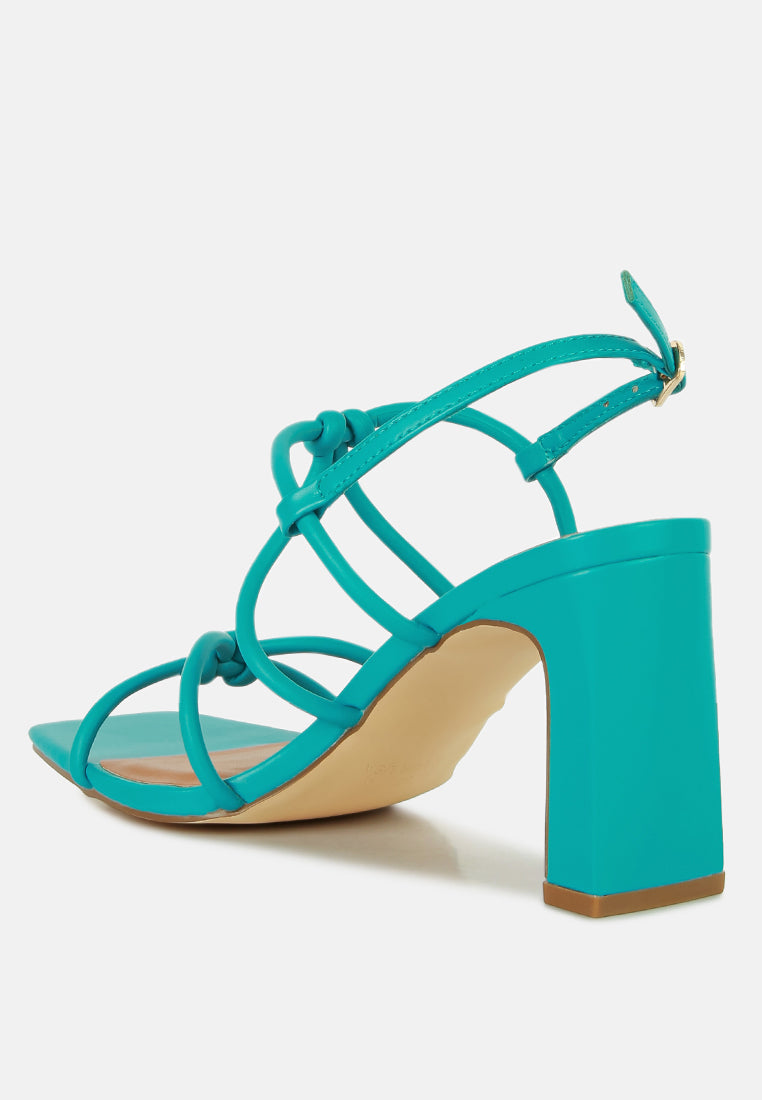 knotted strap italian block heel sandals by London Rag