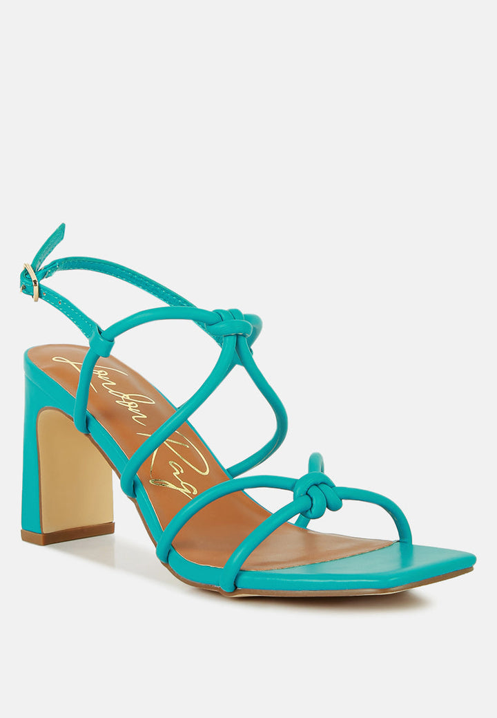 knotted strap italian block heel sandals by London Rag