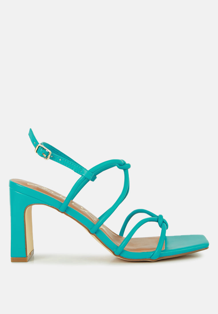 knotted strap italian block heel sandals by London Rag