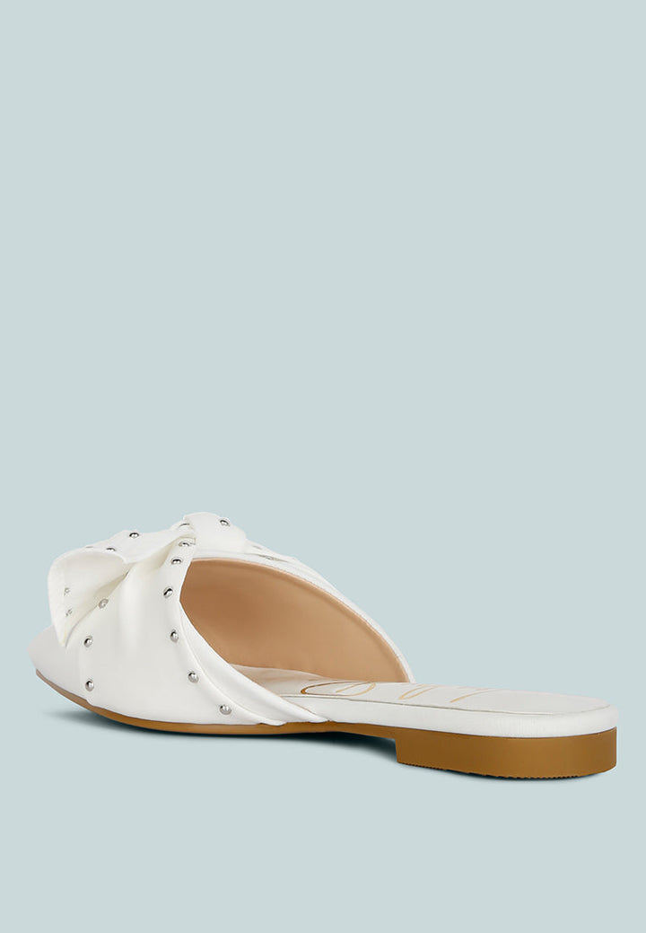 makeover studded bow flat mules by London Rag