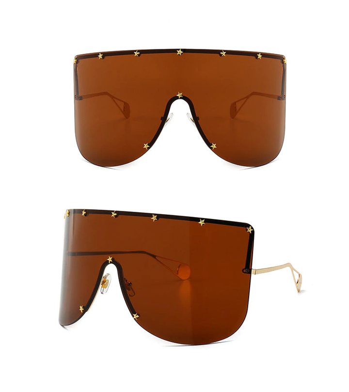 Elaiza Oversized Sunglasses - Brown Gradient by Marigold Shadows