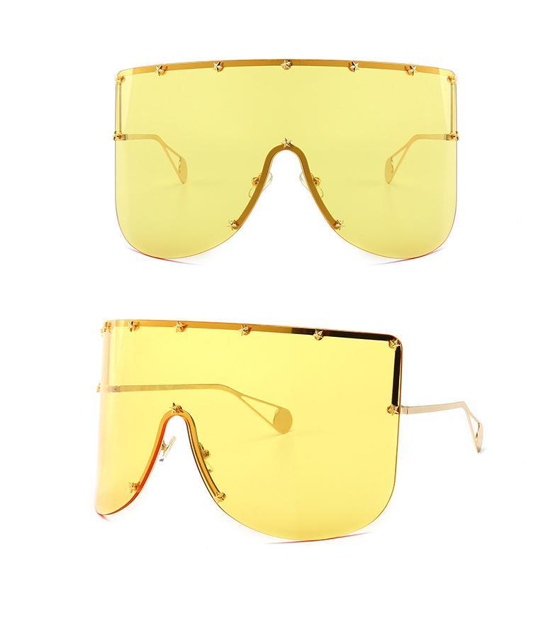 Elaiza Oversized Sunglasses - Gold Yellow by Marigold Shadows