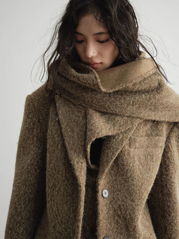 Masterdie Fuzzy Scarf Coat by Marigold Shadows