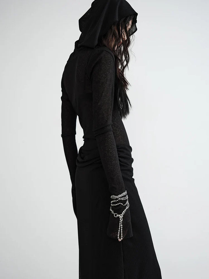 Sheerasay Long Sleeve Hooded Dress by Marigold Shadows