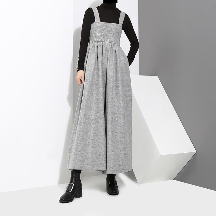 Jucee Wide Leg Overalls - Gray by Marigold Shadows