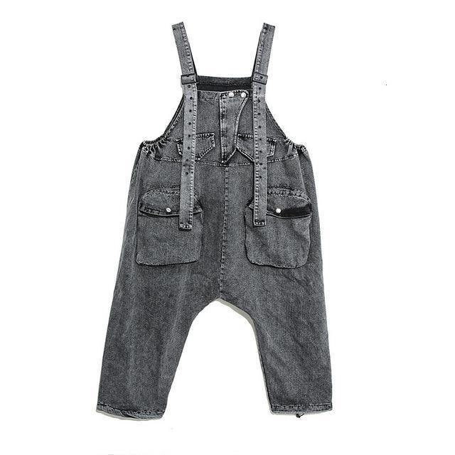 Rie High Waisted Pocket Denim Overalls by Marigold Shadows