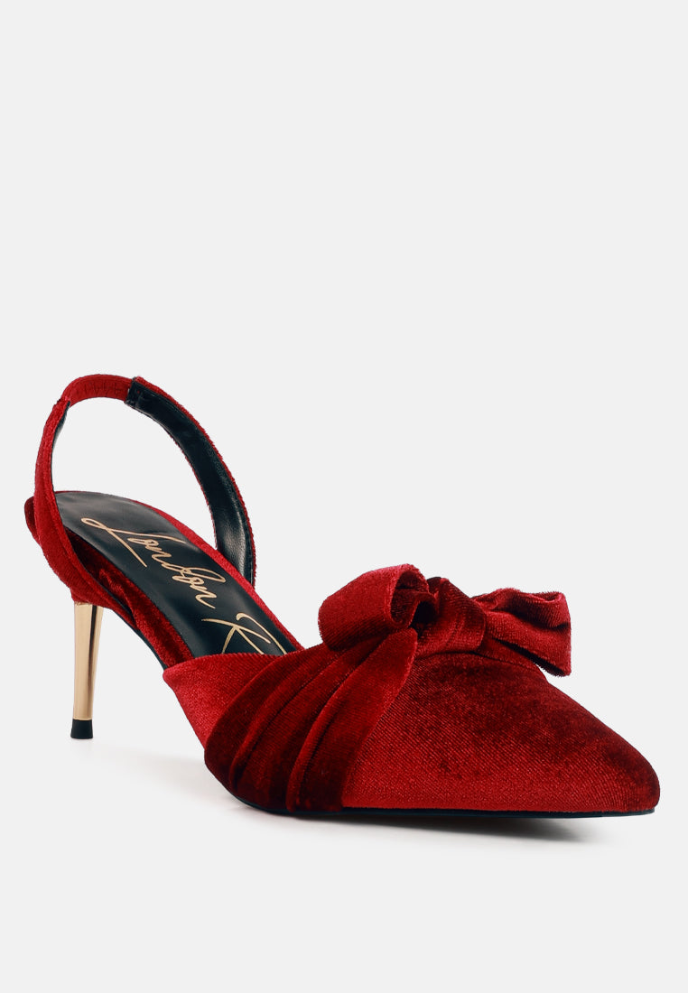 mayfair velvet high heel mule sandals by London Rag