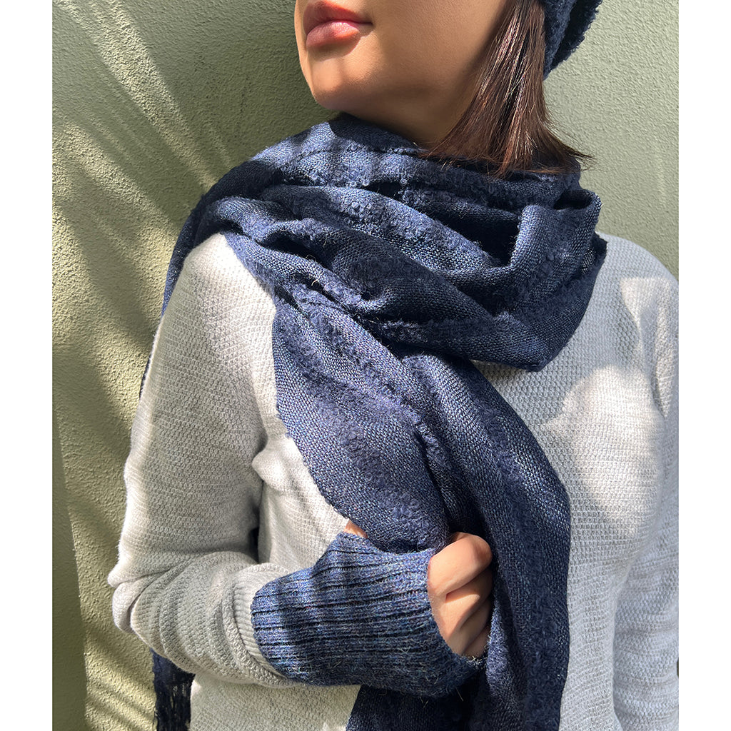 Navy Loop Knit Alpaca Scarf by SLATE + SALT