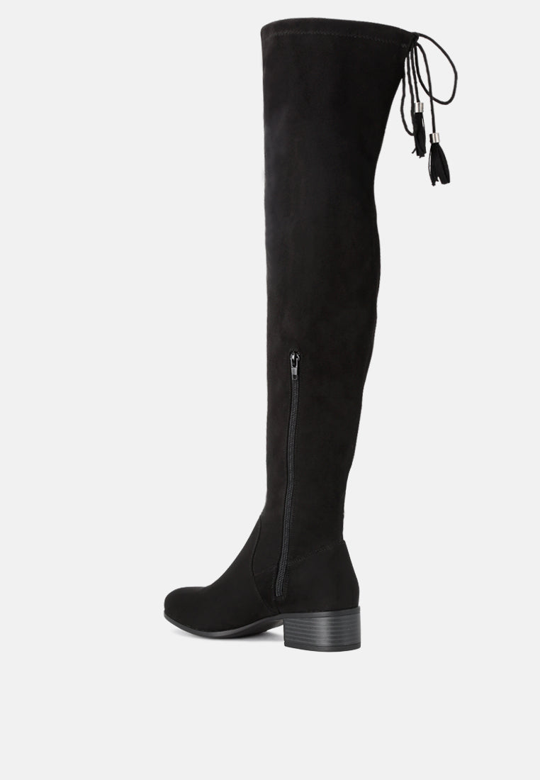 Nople Knee Boots With Drawstring by London Rag