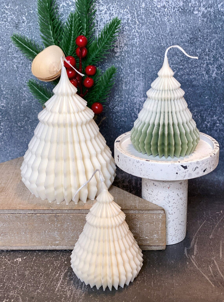 Origami Christmas Tree Candles | Holiday Decor by Crazy About Candles