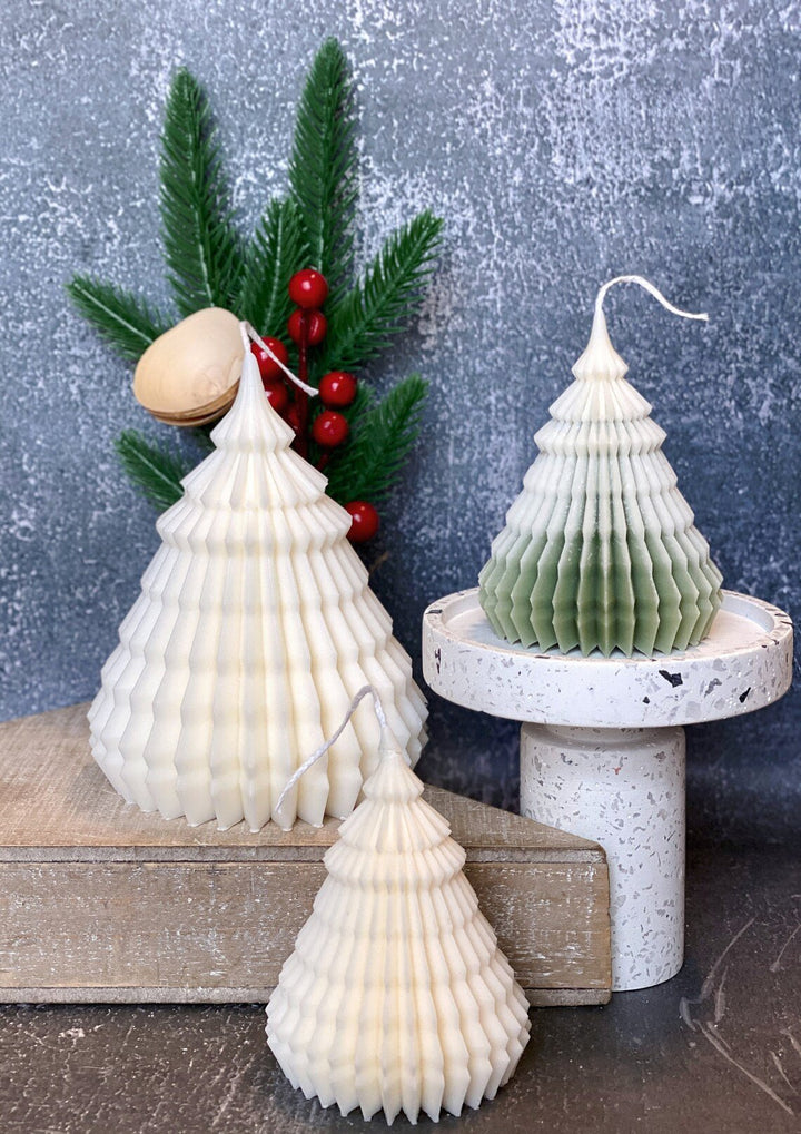 Origami Christmas Tree Candles | Holiday Decor by Crazy About Candles