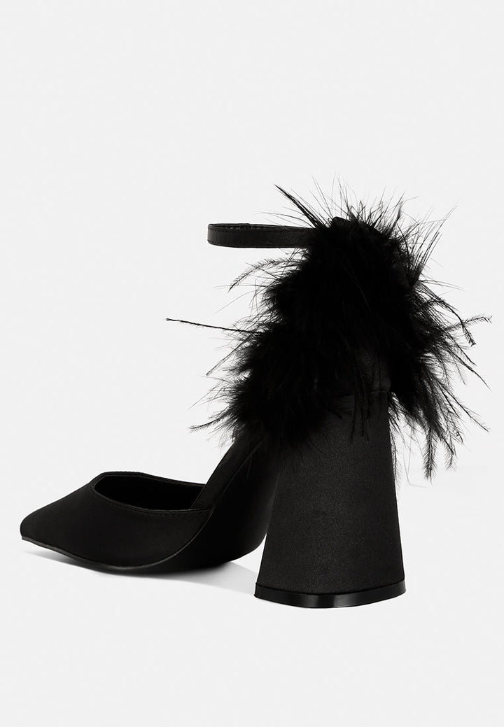 palmetta fur detail block heel sandals by London Rag