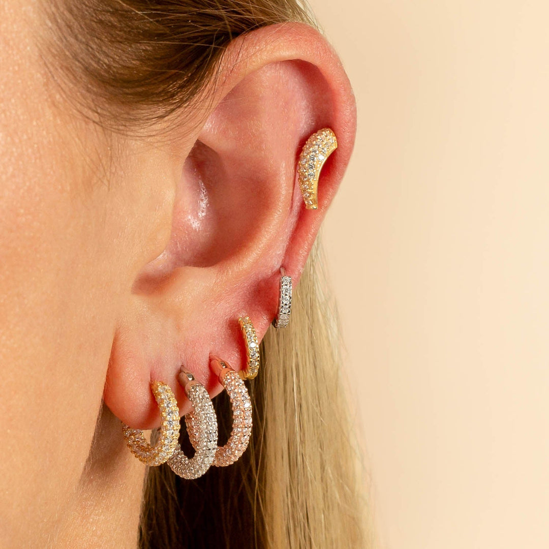 CZ Mini Huggie Earring by By Adina Eden