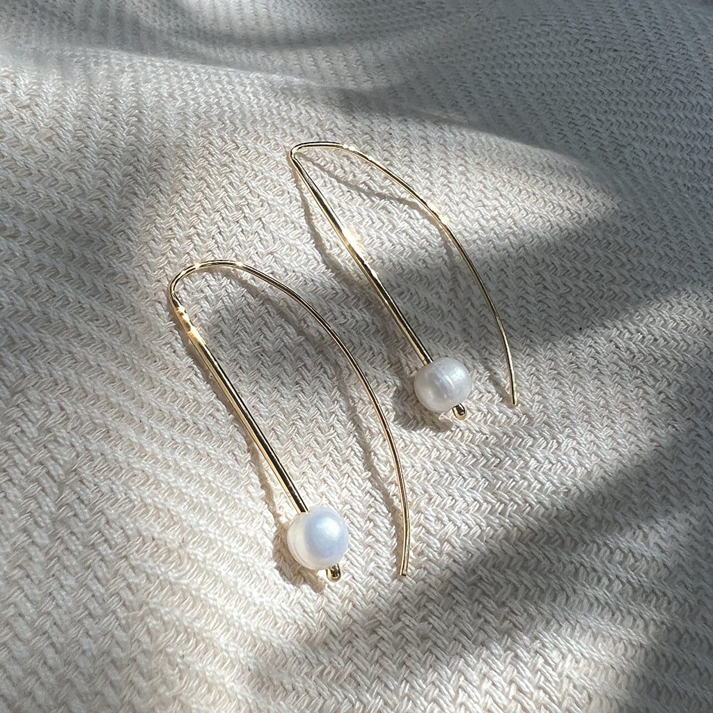 Freshwater Pearl Hook Earrings by SLATE + SALT