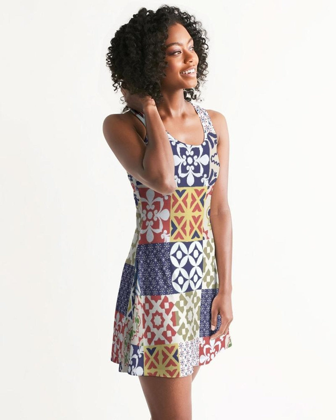 Pop Print Womens Racerback Dress by inQue.Style