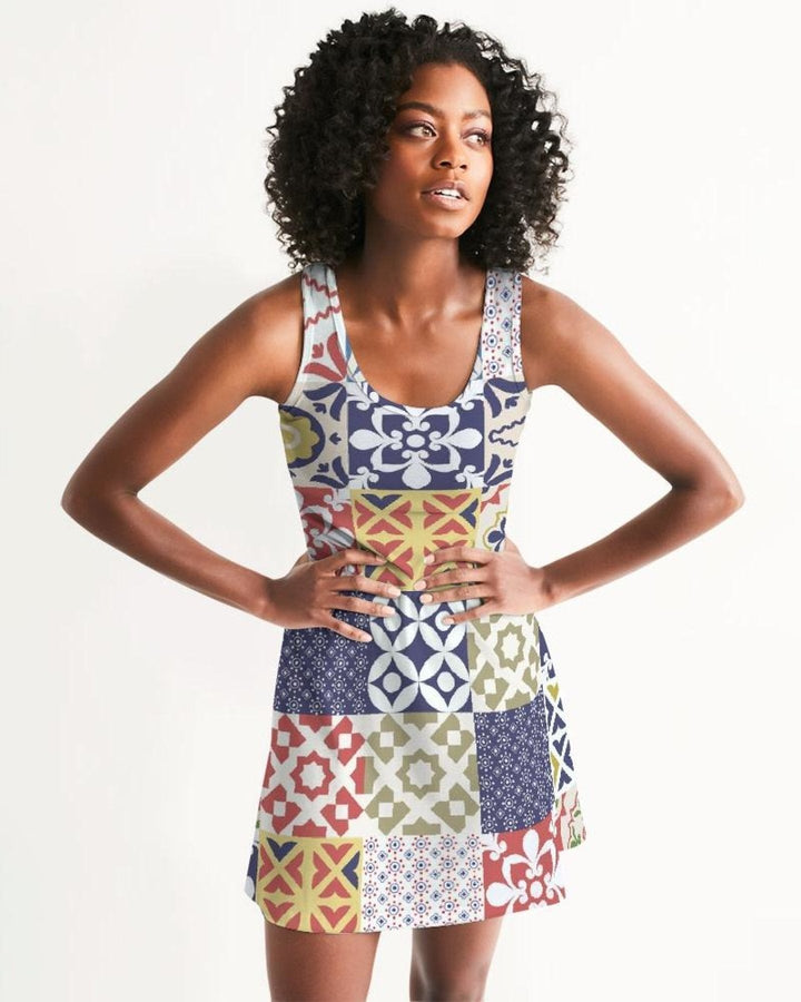 Pop Print Womens Racerback Dress by inQue.Style