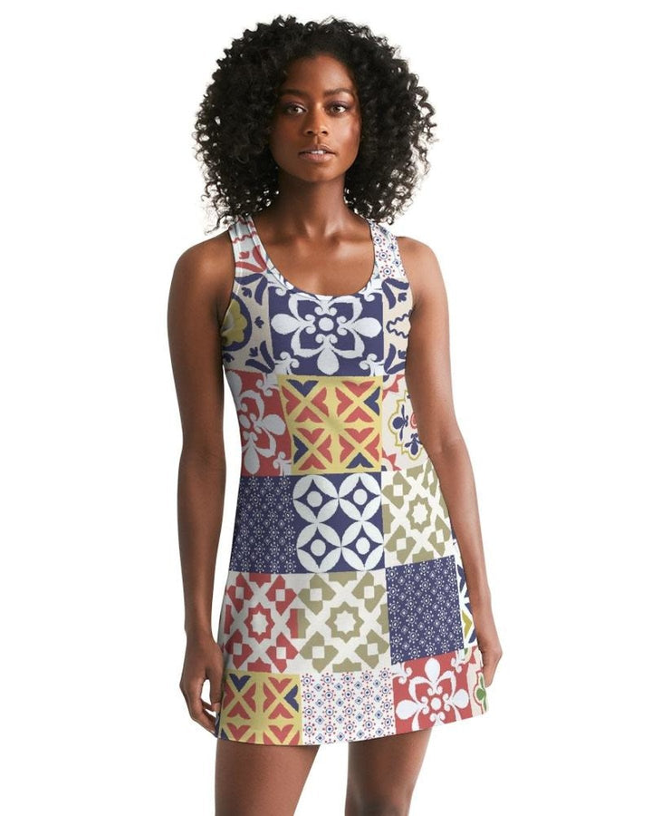 Pop Print Womens Racerback Dress by inQue.Style