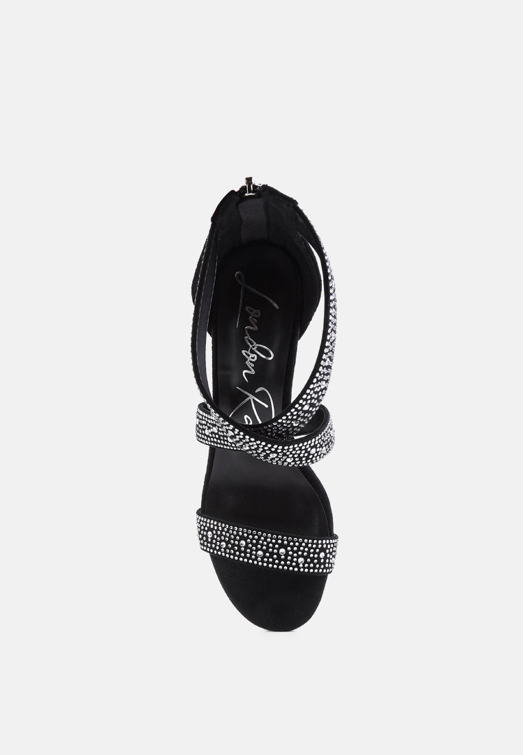 queen bee rhinestone high heeled sandals by London Rag