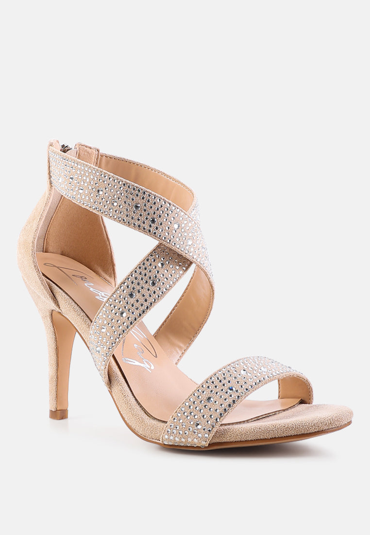 queen bee rhinestone high heeled sandals by London Rag