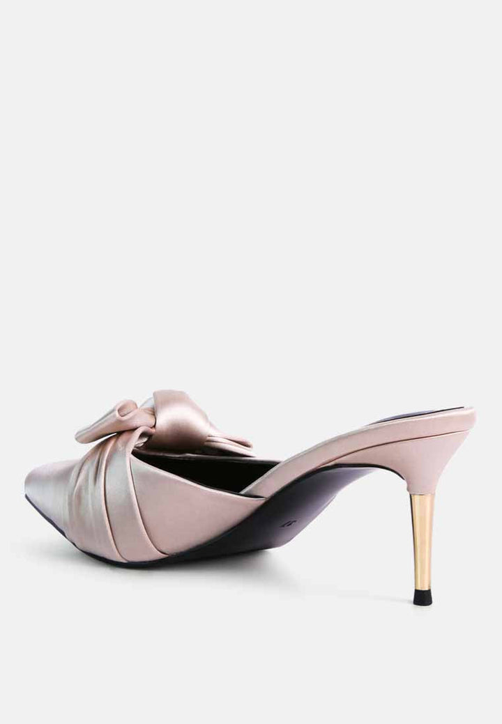 queenie satin stiletto mule sandals by London Rag